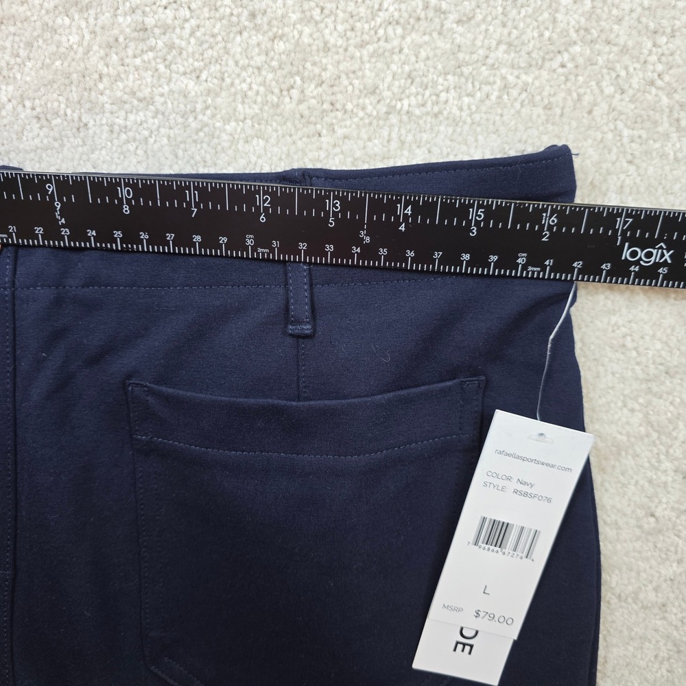 Rafaella Crop Wide Leg Pants Womens Large Navy Blue High Rise Stretch NEW NWT - Picture 3 of 8
